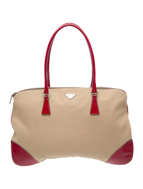 Prada Enameled Metal Triangle Tote