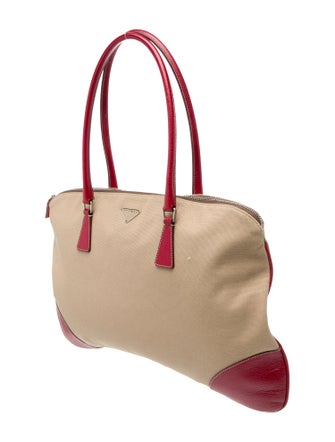 Prada Enameled Metal Triangle Tote