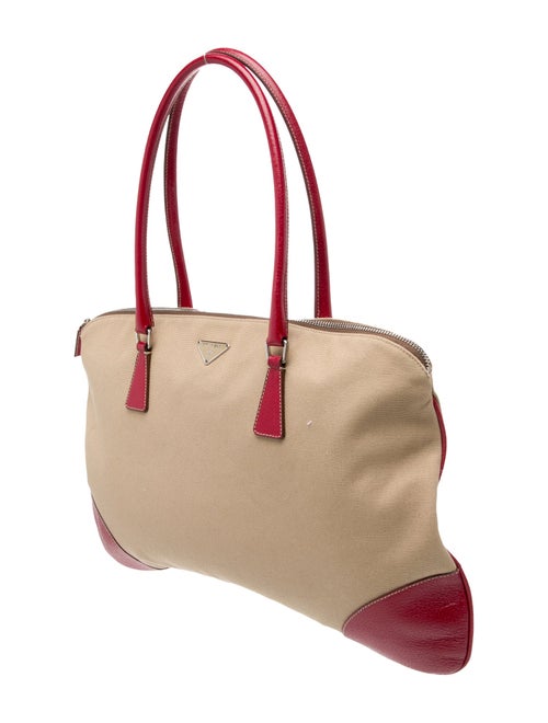 Prada Enameled Metal Triangle Tote