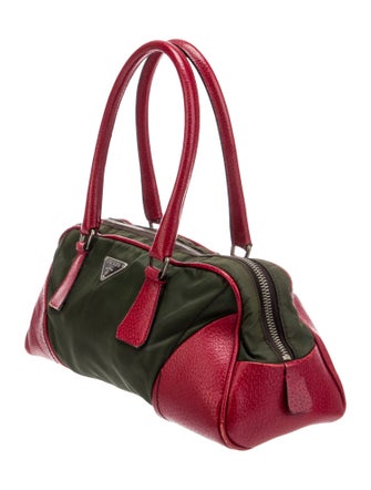 Prada Enameled Metal Triangle Bauletto