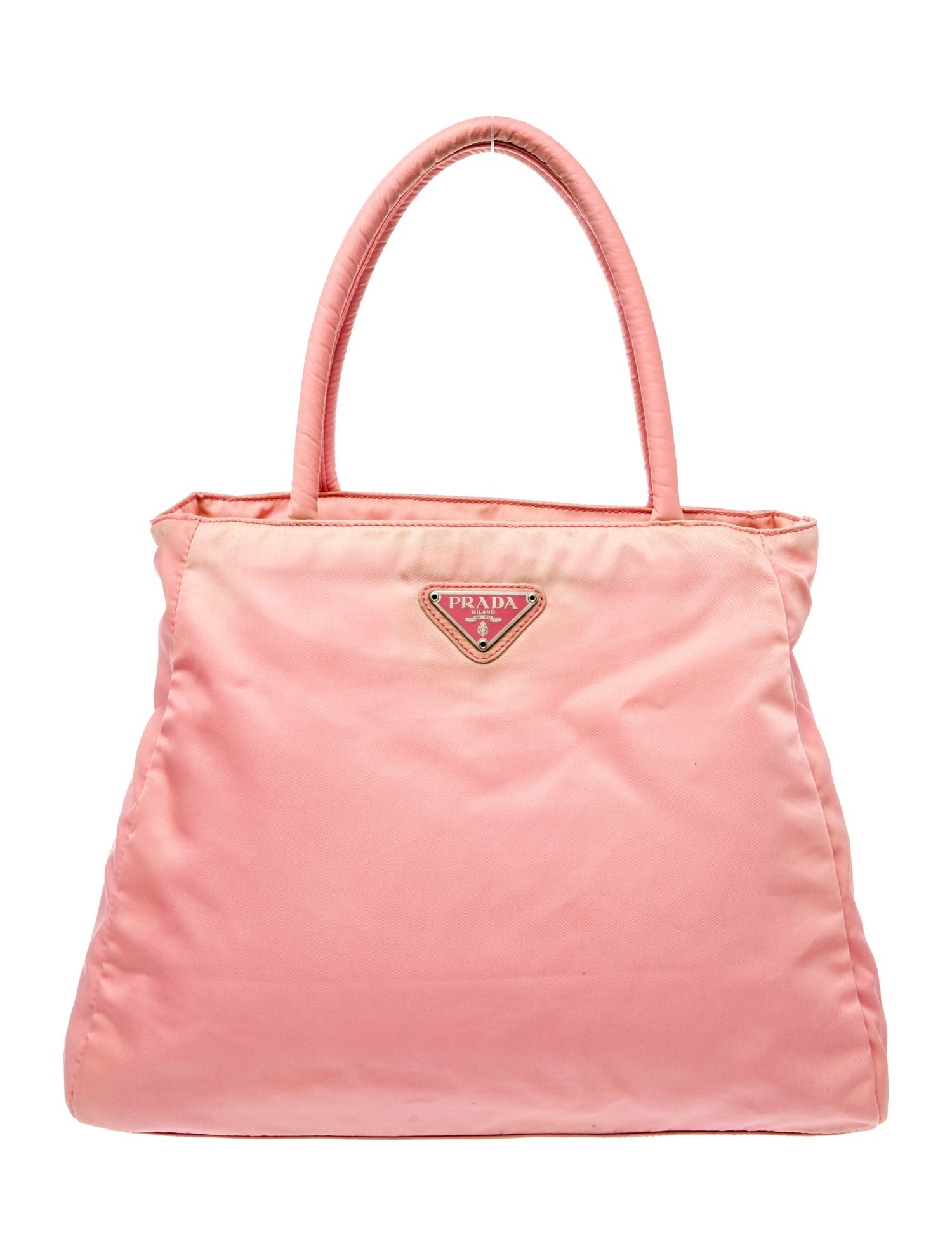 Prada Enameled Metal Triangle Top Handle Bag