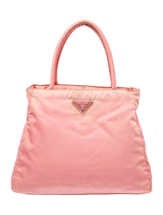 Prada Enameled Metal Triangle Top Handle Bag