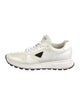 Prada Enameled Metal Triangle Leather Sneakers