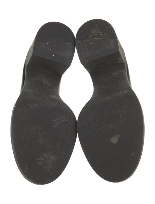 Prada Enameled Metal Triangle Patent Leather Pumps