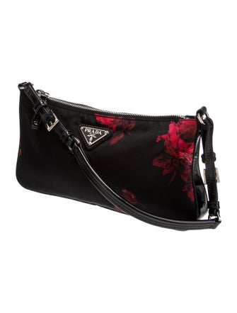 Prada Enameled Metal Triangle Shoulder Bag