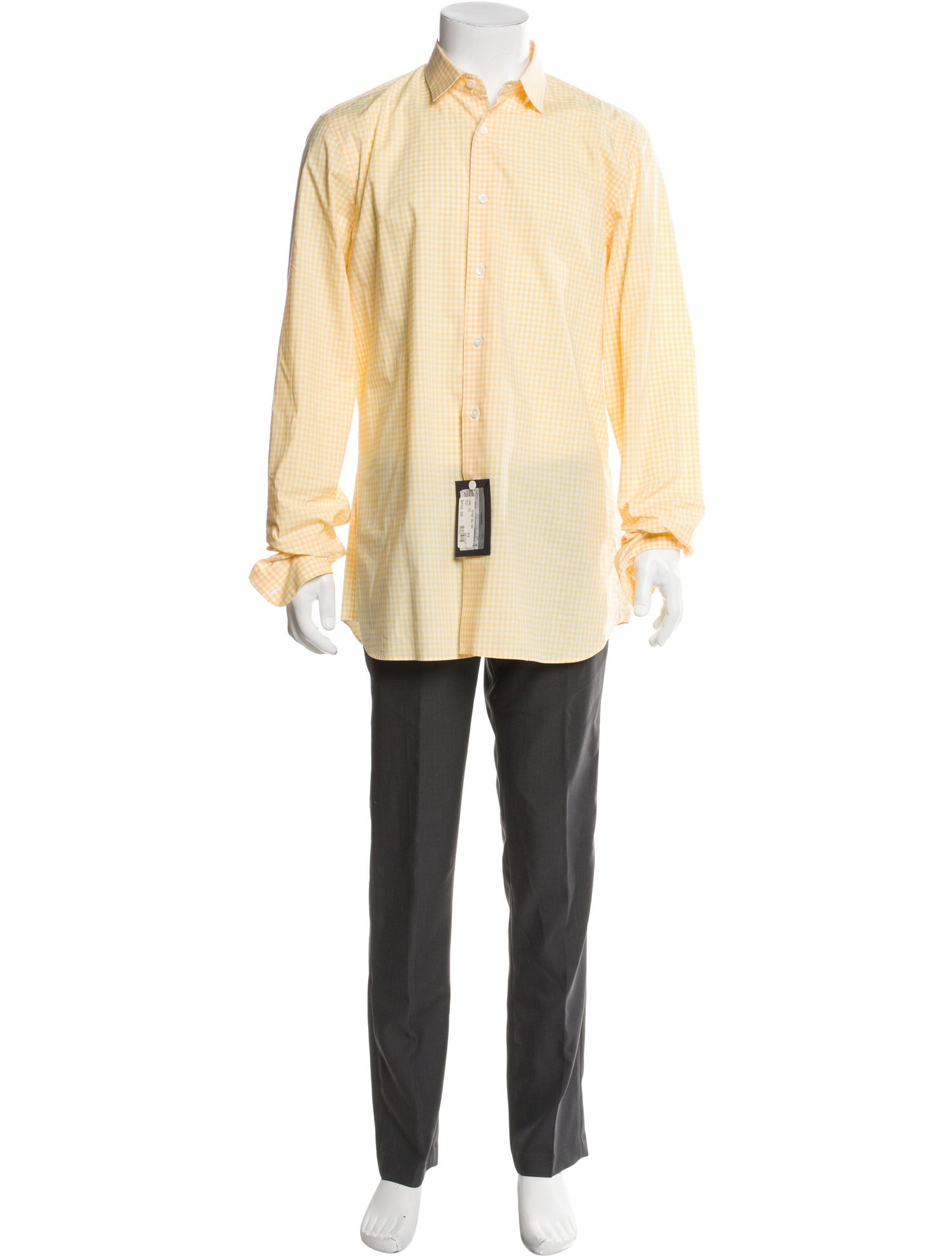 Prada 2012 Plaid Print Dress Shirt