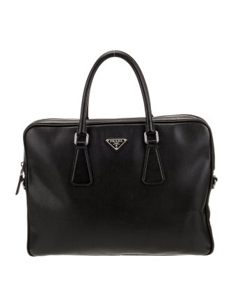 Prada Enameled Metal Triangle Top Handle Bag