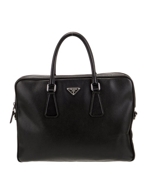 Prada Enameled Metal Triangle Top Handle Bag