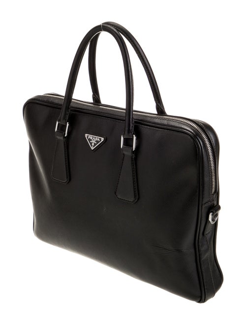 Prada Enameled Metal Triangle Top Handle Bag