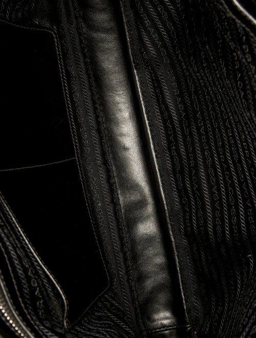 Prada Enameled Metal Triangle Top Handle Bag