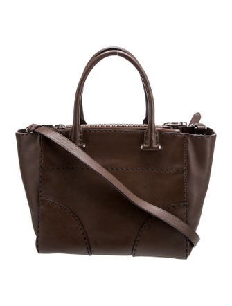 Prada Enameled Metal Triangle Twin Pocket