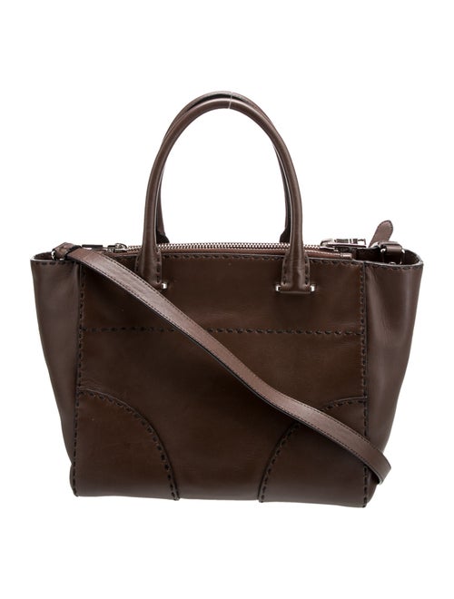 Prada Enameled Metal Triangle Twin Pocket