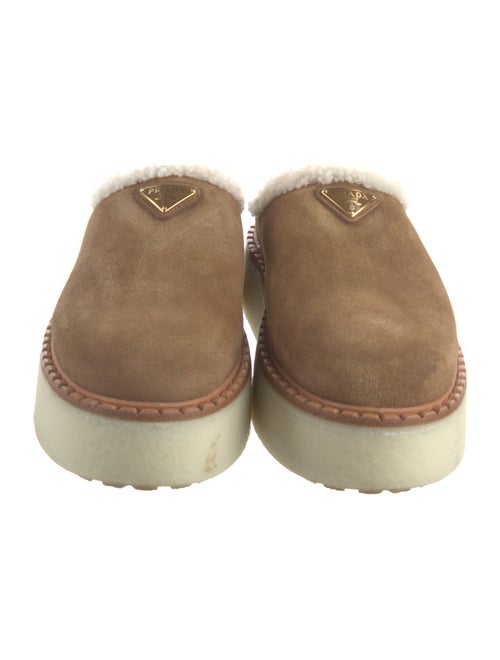 Prada Suede Fur Trim Mules