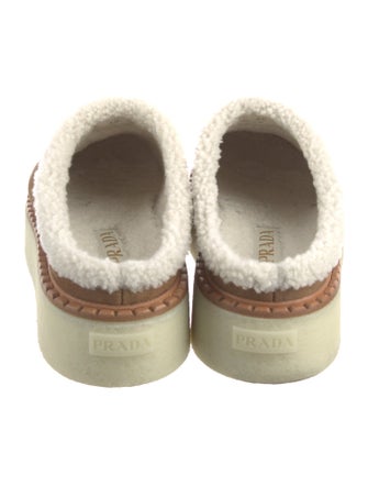 Prada Suede Fur Trim Mules