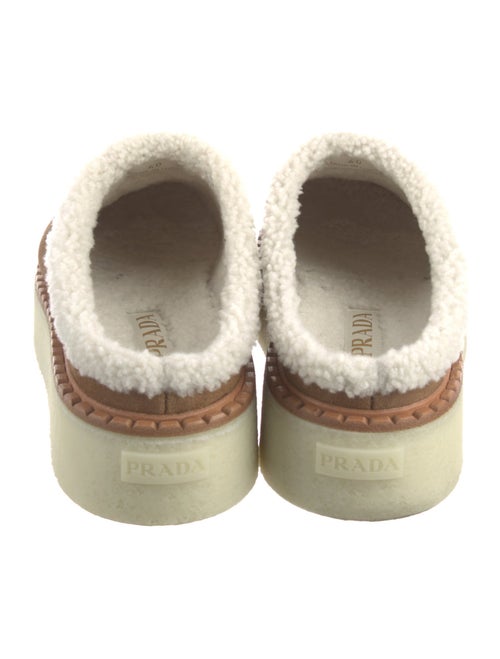 Prada Suede Fur Trim Mules