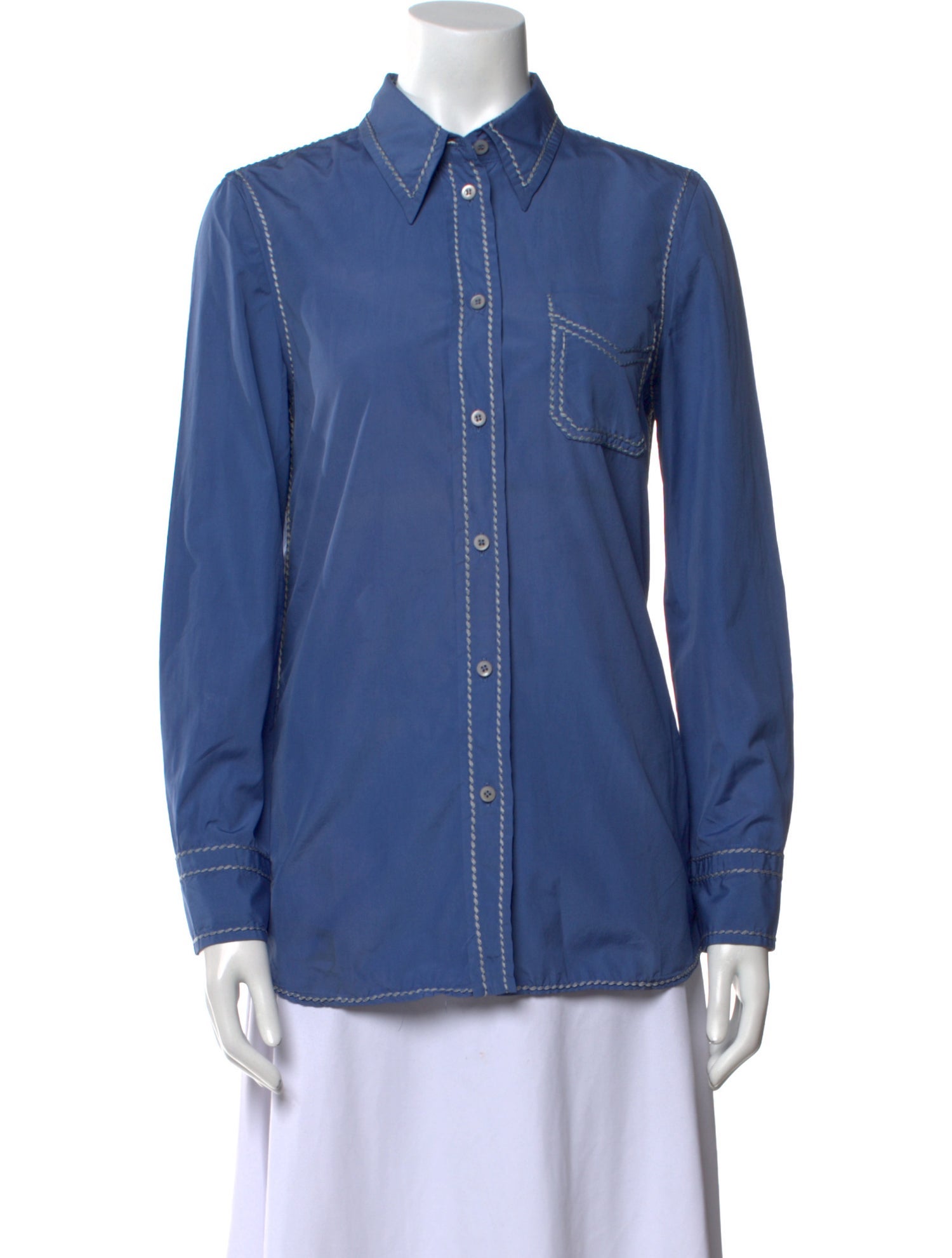 Prada 2015 Long Sleeve Button-Up Top