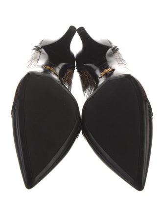 Prada Embossed Leather Colorblock Pattern Pumps