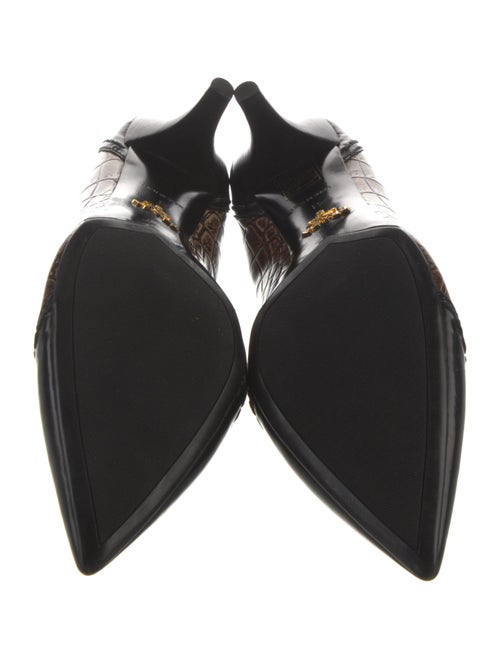 Prada Embossed Leather Colorblock Pattern Pumps