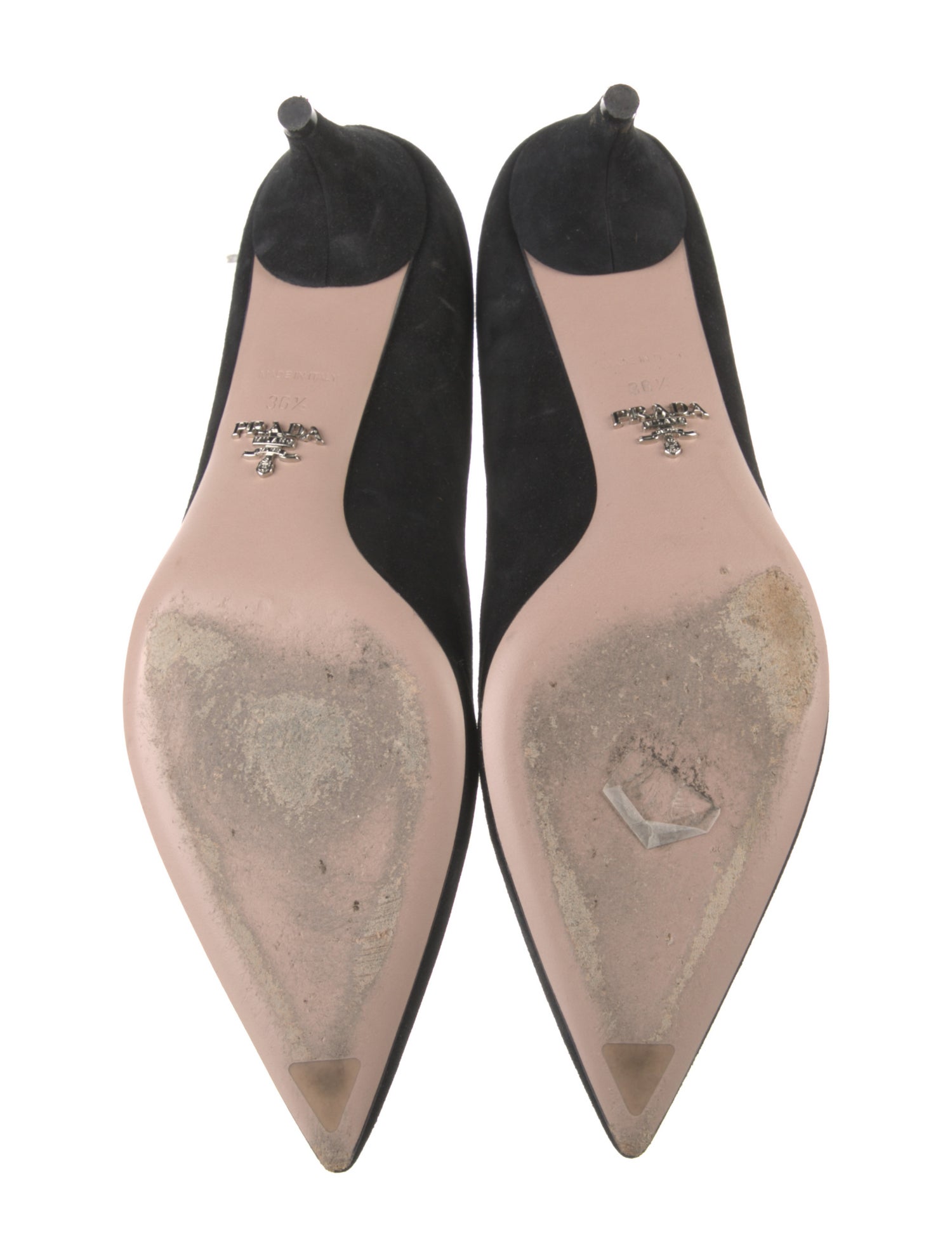 Prada Suede Scalloped Accent Pumps