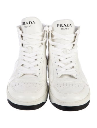 Prada Leather Wedge Sneakers