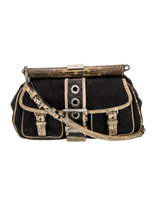 Prada Enameled Metal Triangle Shoulder Bag