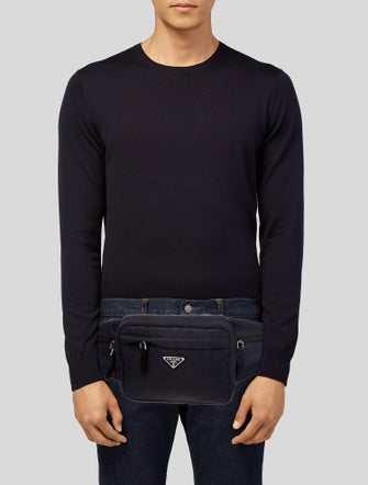 Prada Enameled Metal Triangle Belt Bag