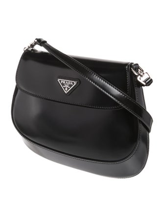 Prada Enameled Metal Triangle Cleo