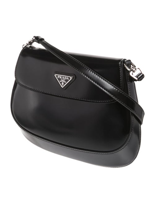 Prada Enameled Metal Triangle Cleo