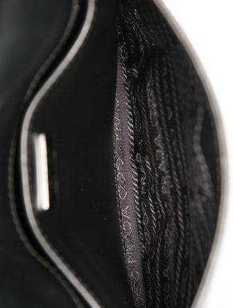 Prada Enameled Metal Triangle Cleo