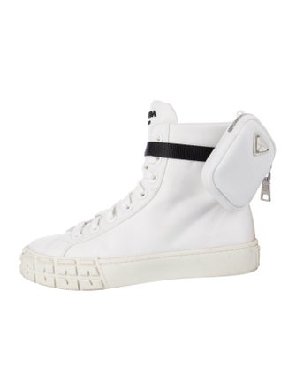 Prada Signature Logo Nylon Wedge Sneakers