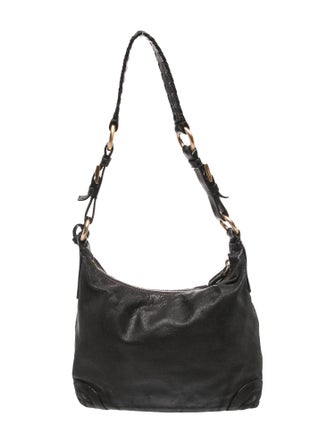 Prada Enameled Metal Triangle Shoulder Bag