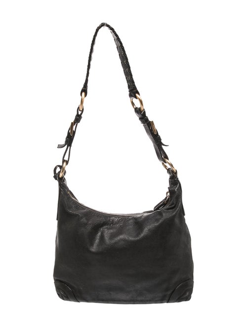 Prada Enameled Metal Triangle Shoulder Bag