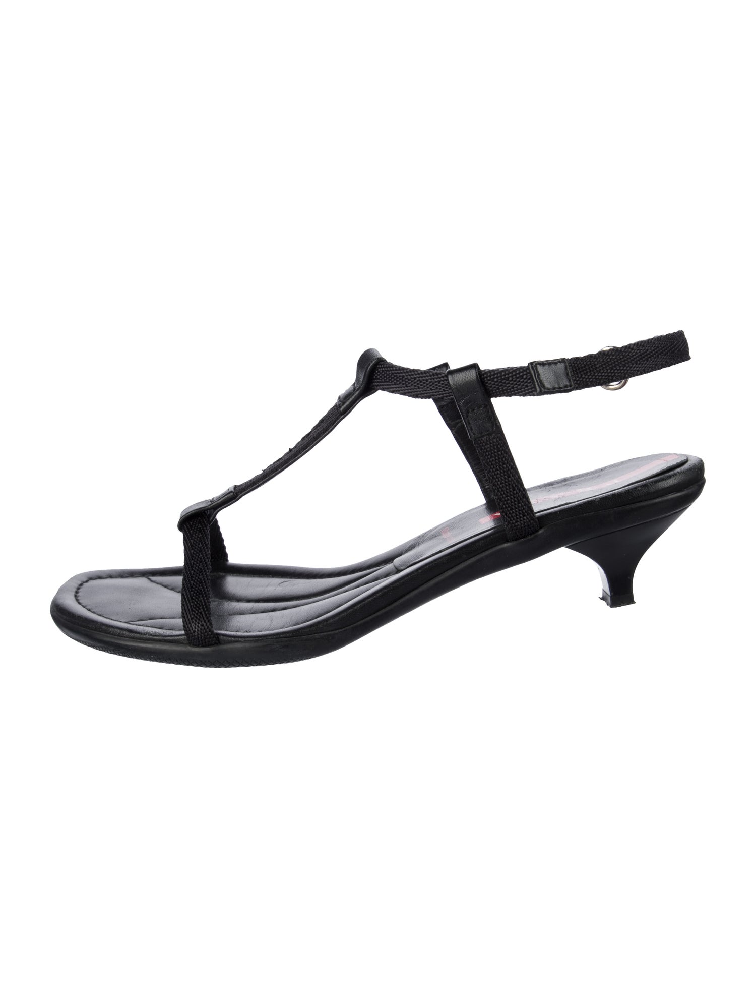Prada Nylon T-Strap Sandals