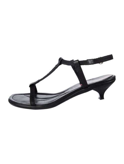Prada Nylon T-Strap Sandals
