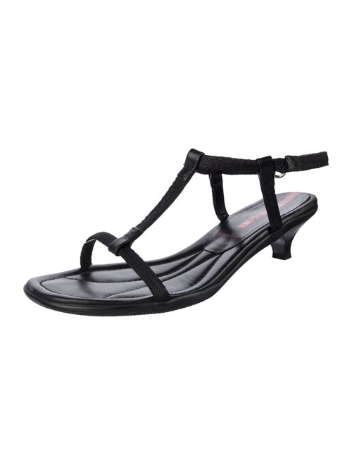 Prada Nylon T-Strap Sandals