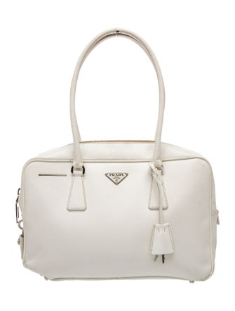 Prada Enameled Metal Triangle Bauletto