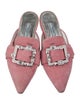 Prada Suede Crystal Embellishments Mules