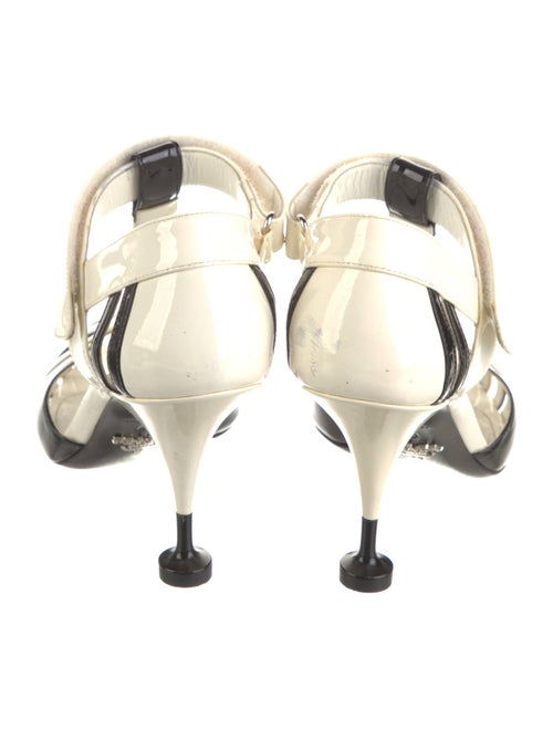 Prada Patent Leather Animal Print T-Strap Pumps