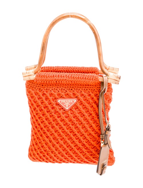 Prada Enameled Metal Triangle Top Handle Bag Mini