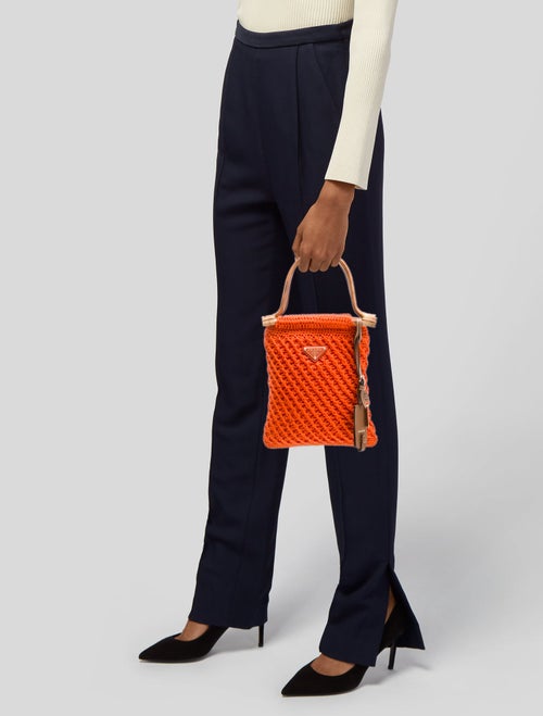 Prada Enameled Metal Triangle Top Handle Bag Mini