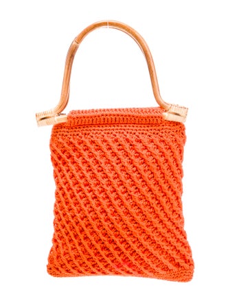 Prada Enameled Metal Triangle Top Handle Bag Mini