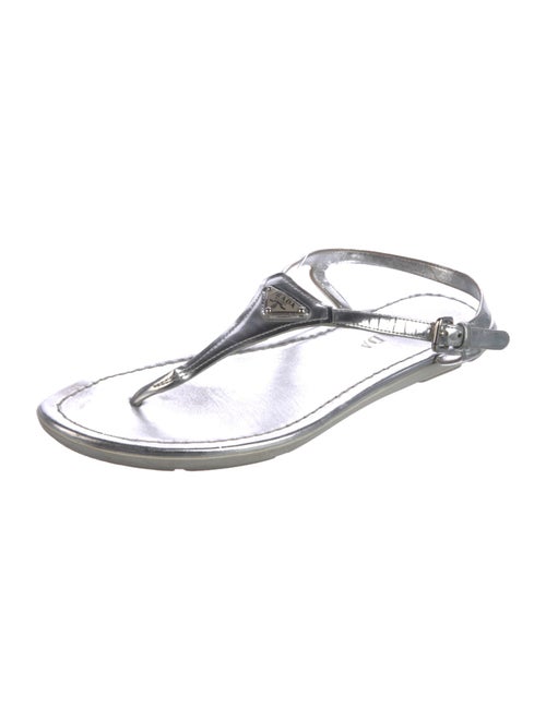 Prada Leather T-Strap Sandals