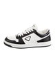 Prada Enameled Metal Triangle Leather Sneakers