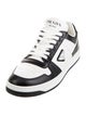Prada Enameled Metal Triangle Leather Sneakers