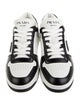 Prada Enameled Metal Triangle Leather Sneakers