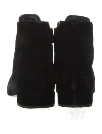 Prada Velvet Fringe Trim Accent Lace-Up Boots