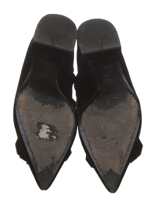 Prada Velvet Fringe Trim Accent Lace-Up Boots