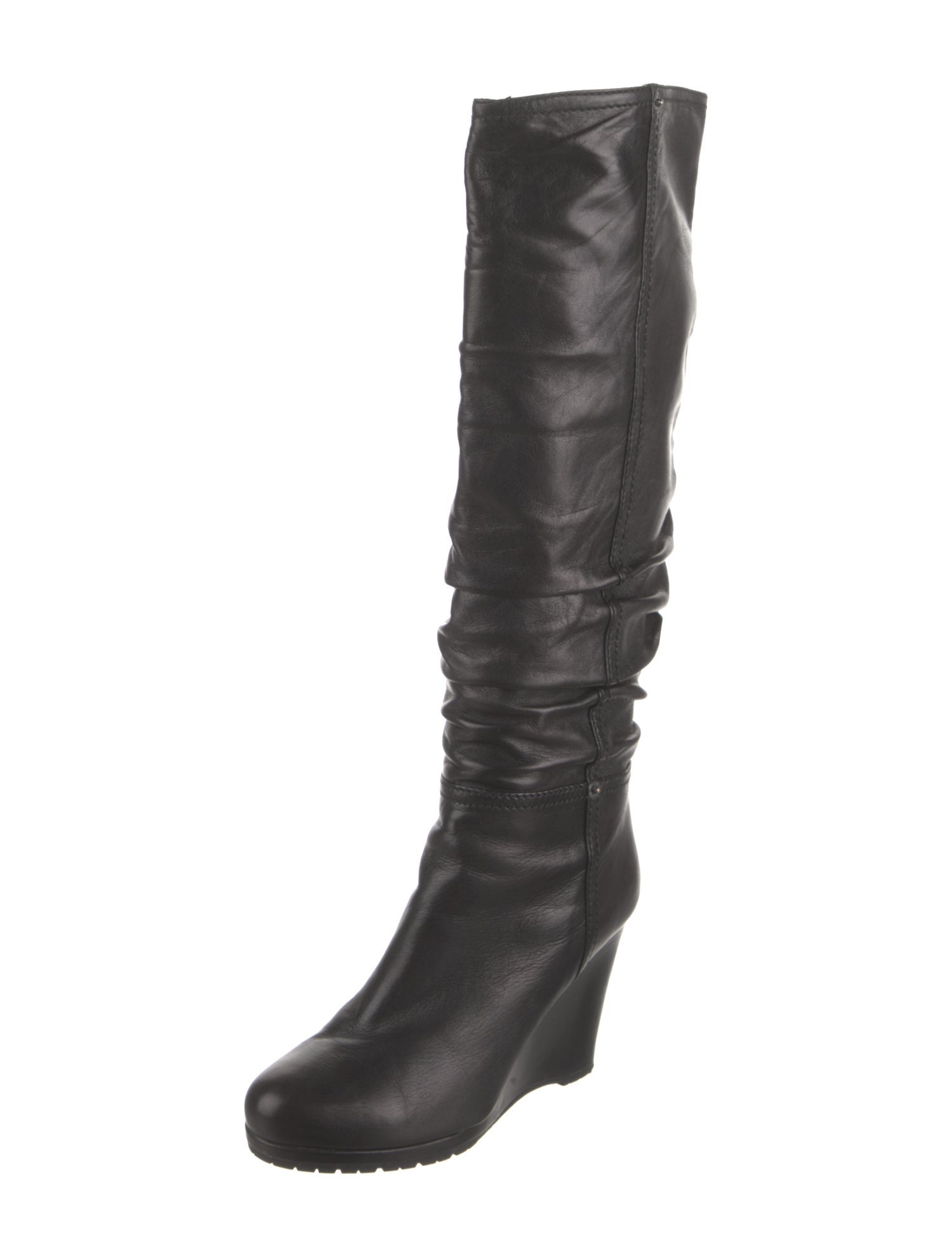 Prada Leather Slouch Boots