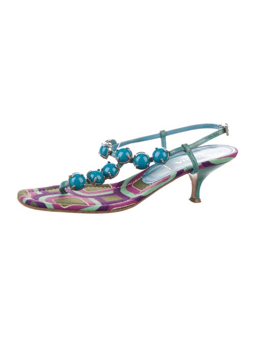 Prada Canvas Printed Sandals