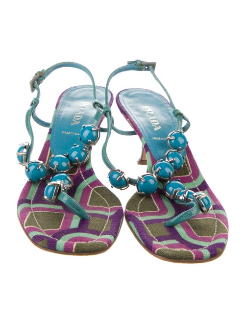 Prada Canvas Printed Sandals
